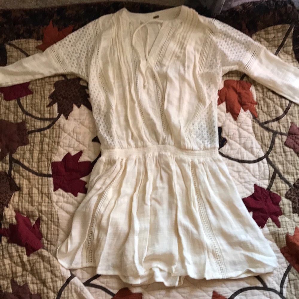 Cream colored free people mini dress worn once